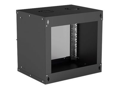 Intellinet Network Cabinet, Wall Mount (Basic), 9U, Usable Depth 340mm/Width 485mm, Black, Flatpack, Max 50kg, Glass Door, 19", 