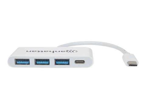 Manhattan USB-C Dock/Hub, Ports (x4): USB-A (x3) and USB-C, 5 Gbps (USB 3.2 Gen1 aka USB 3.0), With Power Delivery (60W) to USB-