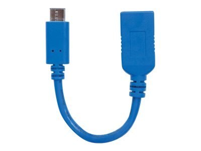 Manhattan USB-C to USB-A Cable, 15cm, Male to Female, 5 Gbps (USB 3.2 Gen1 aka USB 3.0), 3A (fast charging), SuperSpeed USB, Blu