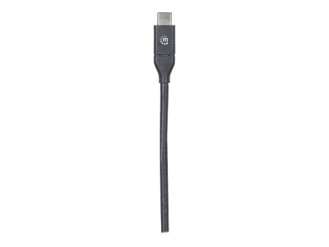 Manhattan USB-C to USB-C Cable, 1m, Male to Male, Black, 10 Gbps (USB 3.2 Gen2 aka USB 3.1), 3A (fast charging), SuperSpeed+ USB