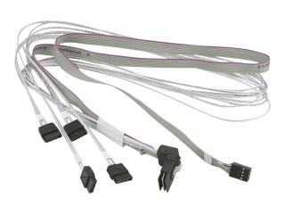 Supermicro - Kabel SATA / SAS - ze wstęgami bocznymi - Mini SAS (SFF-8087) (M) do SATA, złącze wstęgi bocznej (F) - 75 cm - Kone