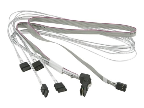 Supermicro - Kabel SATA / SAS - ze wstęgami bocznymi - Mini SAS (SFF-8087) (M) do SATA, złącze wstęgi bocznej (F) - 75 cm - Kone