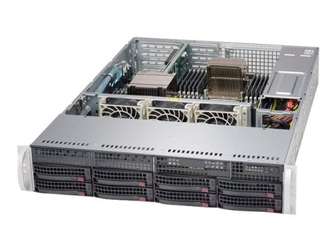 Supermicro SC825 TQC-600WB - Montowany w stojaku 2U - wzbogacone rozszerzone ATX - SATA/SAS - wymiana podczas pracy 600 wat - cz