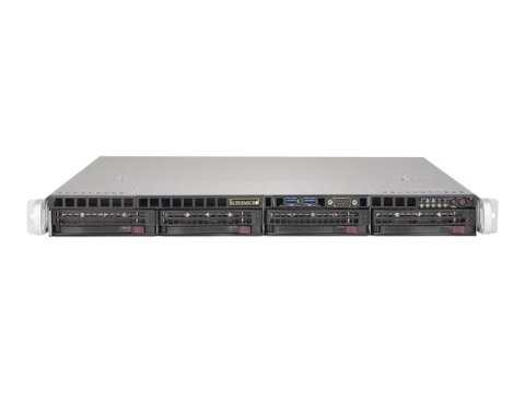 Supermicro SuperServer 5019S-MN4 - Serwer - montowany w stojaku 1U - pojedynczy - bez CPU - RAM 0 GB - SATA - wymiana podczas pr