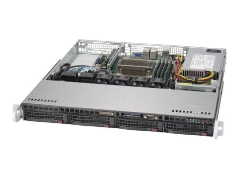 Supermicro SuperServer 5019S-MN4 - Serwer - montowany w stojaku 1U - pojedynczy - bez CPU - RAM 0 GB - SATA - wymiana podczas pr