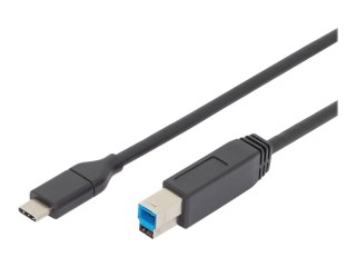 ASSMANN - Kabel USB - USB-C (M) do USB Type B (M) - USB 3.0 - 3 A - 1.8 m - odlewany - czarny