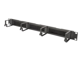 DIGITUS Professional DN-97663 - Panel do porządkowania kabli z pierścieniami - do montażu na stelażu - RAL 9005, czarny - 1U - 1