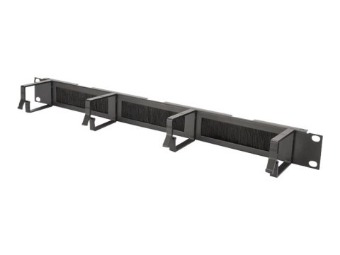 DIGITUS Professional DN-97663 - Panel do porządkowania kabli z pierścieniami - do montażu na stelażu - RAL 9005, czarny - 1U - 1
