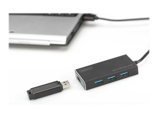 DIGITUS USB 3.0 Office Hub DA-70240-1 - Koncentrator - 4 x SuperSpeed USB 3.0 - stacjonarny