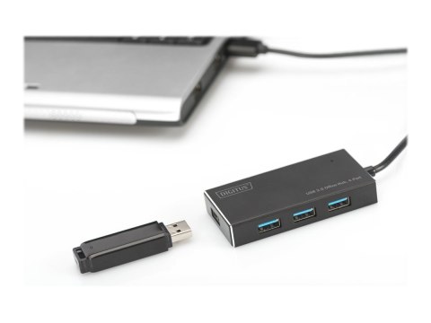 DIGITUS USB 3.0 Office Hub DA-70240-1 - Koncentrator - 4 x SuperSpeed USB 3.0 - stacjonarny