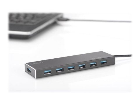 DIGITUS USB 3.0 Office Hub DA-70241-1 - Koncentrator - 7 x SuperSpeed USB 3.0 - stacjonarny
