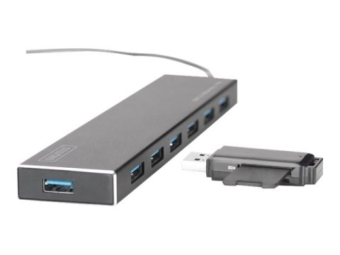 DIGITUS USB 3.0 Office Hub DA-70241-1 - Koncentrator - 7 x SuperSpeed USB 3.0 - stacjonarny