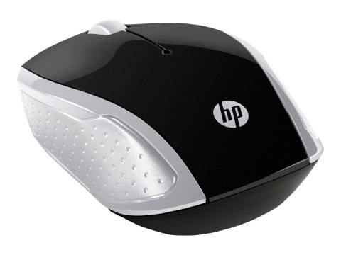 HP 200 - Mysz - prawo i leworęczna - optyczna - bezprzewodowa - 2.4 GHz - odbiornik bezprzewodowy USB - srebrny