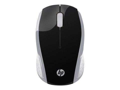 HP 200 - Mysz - prawo i leworęczna - optyczna - bezprzewodowa - 2.4 GHz - odbiornik bezprzewodowy USB - srebrny