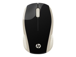 HP 200 - Mysz - prawo i leworęczna - optyczna - bezprzewodowa - 2.4 GHz - odbiornik bezprzewodowy USB - złoty jedwab