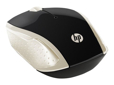 HP 200 - Mysz - prawo i leworęczna - optyczna - bezprzewodowa - 2.4 GHz - odbiornik bezprzewodowy USB - złoty jedwab