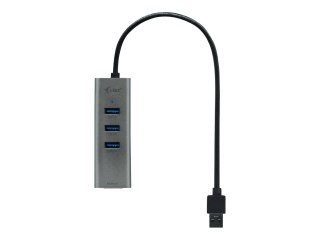 I-Tec USB 3.0 Metal 3-Port - Koncentrator - 3 x SuperSpeed USB 3.0 + 1 x 10/100/1000 - stacjonarny