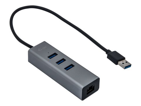 I-Tec USB 3.0 Metal 3-Port - Koncentrator - 3 x SuperSpeed USB 3.0 + 1 x 10/100/1000 - stacjonarny