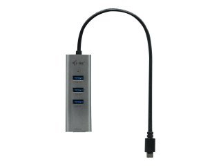 I-Tec USB-C Metal 3-Port - Koncentrator - 3 x SuperSpeed USB 3.0 + 1 x 10/100/1000 - stacjonarny