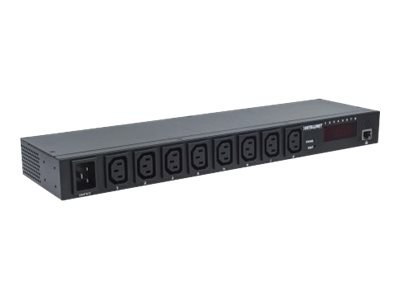 Intellinet 19" Intelligent 8-Port PDU, 19" Rackmountable C13 Intelligent Power Distribution Unit; Monitors Power, Temperature an