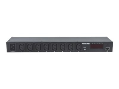 Intellinet 19" Intelligent 8-Port PDU, 19" Rackmountable C13 Intelligent Power Distribution Unit; Monitors Power, Temperature an