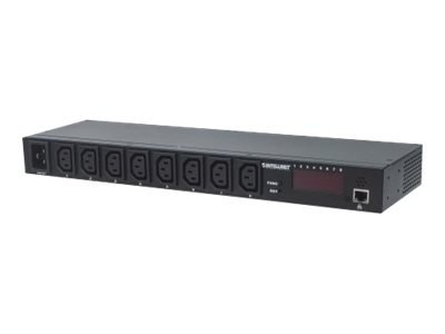 Intellinet 19" Intelligent 8-Port PDU, 19" Rackmountable C13 Intelligent Power Distribution Unit; Monitors Power, Temperature an
