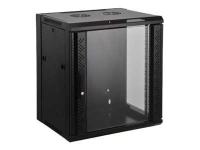 Intellinet Network Cabinet, Wall Mount (Basic), 9U, Usable Depth 340mm/Width 485mm, Grey, Flatpack, Max 50kg, Glass Door, 19", P