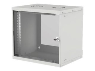 Intellinet Network Cabinet, Wall Mount (Basic), 9U, Usable Depth 500mm/Width 485mm, Grey, Flatpack, Max 50kg, Glass Door, 19", P