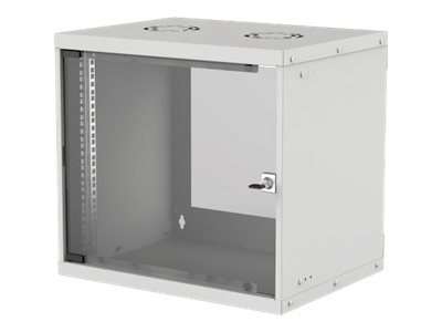 Intellinet Network Cabinet, Wall Mount (Basic), 9U, Usable Depth 500mm/Width 485mm, Grey, Flatpack, Max 50kg, Glass Door, 19", P