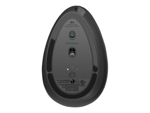 Logitech MX Vertical - Mysz pionowa - ergonomiczna - optyczna - 6 przyciski - bezprzewodowa, przewodowa - Bluetooth, 2.4 GHz - o