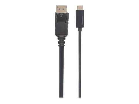Manhattan USB-C to DisplayPort Cable, 4K@60Hz, 1m, Male to Male, Black, Three Year Warranty, Polybag - Kabel przejściowy - USB-C
