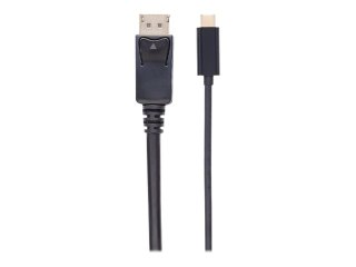 Manhattan USB-C to DisplayPort Cable, 4K@60Hz, 2m, Male to Male, Black, Three Year Warranty, Polybag - Kabel portu wyświetlacza 