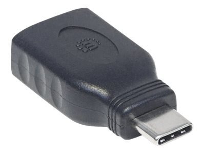 Manhattan USB-C to USB-A Adapter, Male to Female, 5 Gbps (USB 3.2 Gen1 aka USB 3.0), SuperSpeed USB, Black, Lifetime Warranty, P