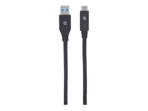 Manhattan USB-C to USB-A Cable, 3m, Male to Male, 5 Gbps (USB 3.2 Gen1 aka USB 3.0), 3A (fast charging), SuperSpeed USB, Black, 