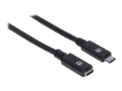 Manhattan USB-C to USB-C Extension Cable, 50cm, Male to Female, 10 Gbps (USB 3.2 Gen2 aka USB 3.1), 5A (super fast charging), Su