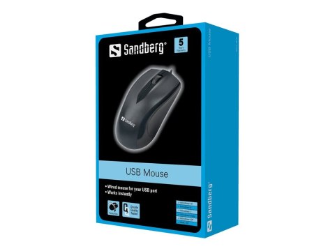 Sandberg USB Mouse - Mysz - optyczna - 3 przyciski - przewodowa - USB