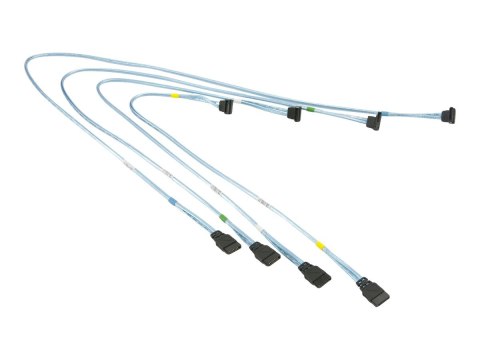 Supermicro - Kabel SATA / SAS - SATA (F) prosty do SATA (F) zgięte w prawo - okrągły - dla P/N: CSE-113TQ-700CB, CSE-113TQ-700UB