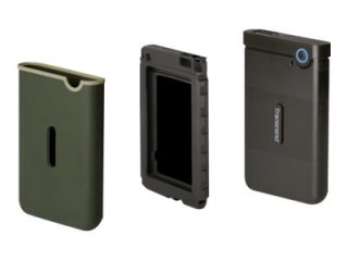Transcend StoreJet 25M3 - Dysk twardy - 1 TB - zewnętrzny (przenośne) - 2,5" - USB 3.1 Gen 1 - 256 bitów AES - żelazowo-szary