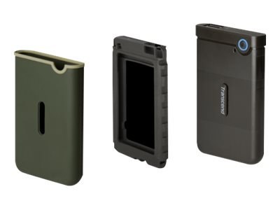Transcend StoreJet 25M3 - Dysk twardy - 1 TB - zewnętrzny (przenośne) - 2,5" - USB 3.1 Gen 1 - 256 bitów AES - żelazowo-szary