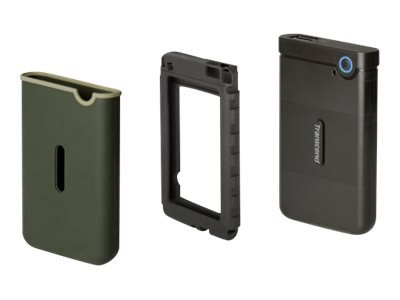 Transcend StoreJet 25M3 - Dysk twardy - 2 TB - zewnętrzny (przenośne) - 2,5" - USB 3.1 Gen 1 - 256 bitów AES - żelazowo-szary