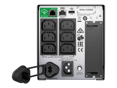 APC Smart-UPS SMT750IC - UPS - AC 220/230/240 V - 500 wat - 750 VA - RS-232, USB - złącza wyjściowe: 6 - czarny - z APC SmartCon