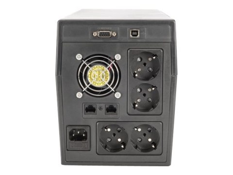 DIGITUS Professional DN-170074 - UPS - AC 230 V - 600 wat - 1000 VA - 7 Ah - USB, RS-232 - złącza wyjściowe: 4