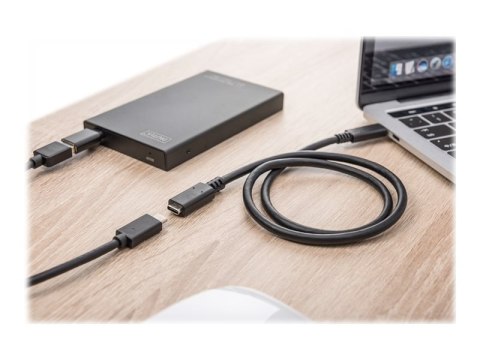 DIGITUS - Przedłużacz kabla USB - USB-C (M) do USB-C (F) - USB 3.1 Gen 2 - 20 V - 5 A - 70 cm - czarny