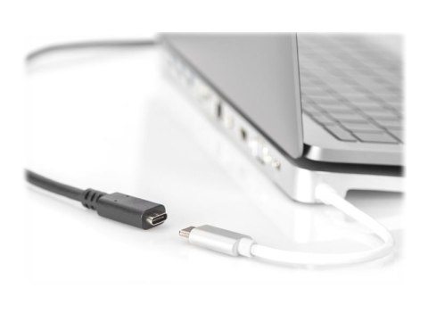 DIGITUS - Przedłużacz kabla USB - USB-C (M) do USB-C (F) - USB 3.1 Gen 2 - 20 V - 5 A - 70 cm - czarny