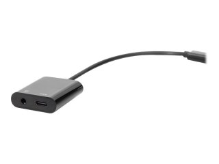 DIGITUS - Przejściówka z USB na złącze słuchawkowe - USB-C męski do mini-phone stereo 3.5 mm, USB-C żeński - 20 cm - czarny