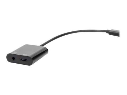 DIGITUS - Przejściówka z USB na złącze słuchawkowe - USB-C męski do mini-phone stereo 3.5 mm, USB-C żeński - 20 cm - czarny