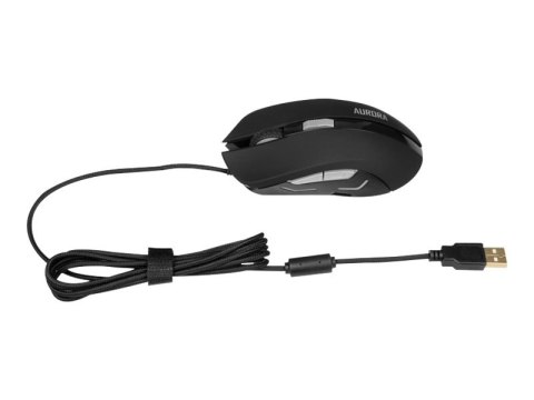 IBOX Aurora A-1 - Mysz - optyczna - 6 przyciski - przewodowa - USB - czarny