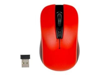 IBOX LORIINI RED - Mysz - prawo i leworęczna - optyczna - 3 przyciski - bezprzewodowa - 2.4 GHz - odbiornik bezprzewodowy USB - 