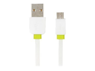 IBOX MC2A - Kabel USB - USB (M) do Micro-USB Typ B (M) - USB 2.0 - 1 m - płaski - biały