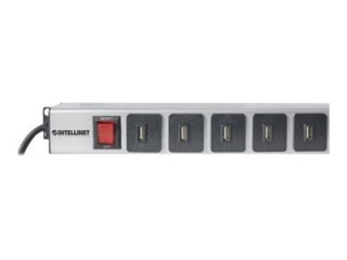 Intellinet Vertical Rackmount 16-Port USB-A Power Distribution Unit (CEE 7/7), With overload protection switch, 2.1 A Max. per P